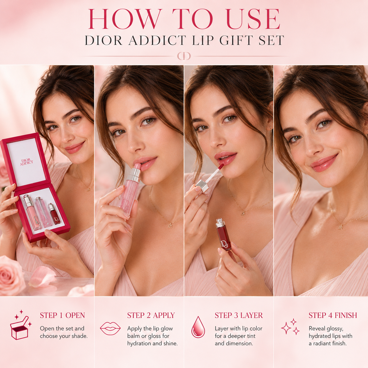 Dior Addict Lip Gift Set – Luxury Rosy Gloss & Lip Glow Kit