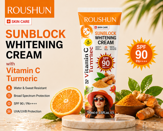 ROUSHUN SPF 90 Sunblock Cream – Brightening & UV Protection
