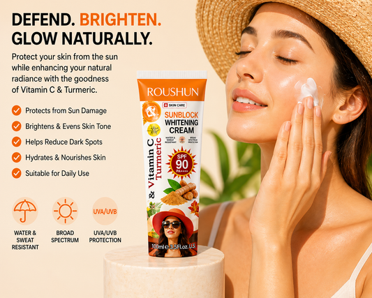 ROUSHUN SPF 90 Sunblock Cream – Brightening & UV Protection