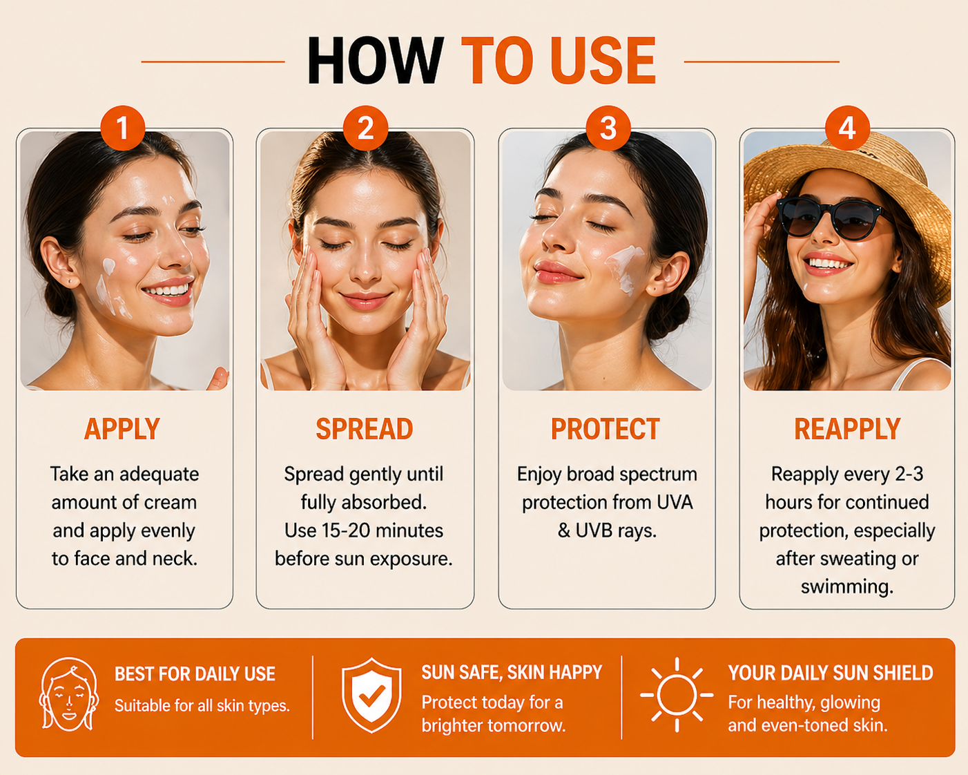 ROUSHUN SPF 90 Sunblock Cream – Brightening & UV Protection