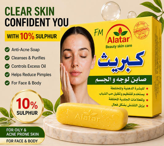 Alatar 10% Sulphur Anti-Acne Soap – Oil Control & Clear Skin