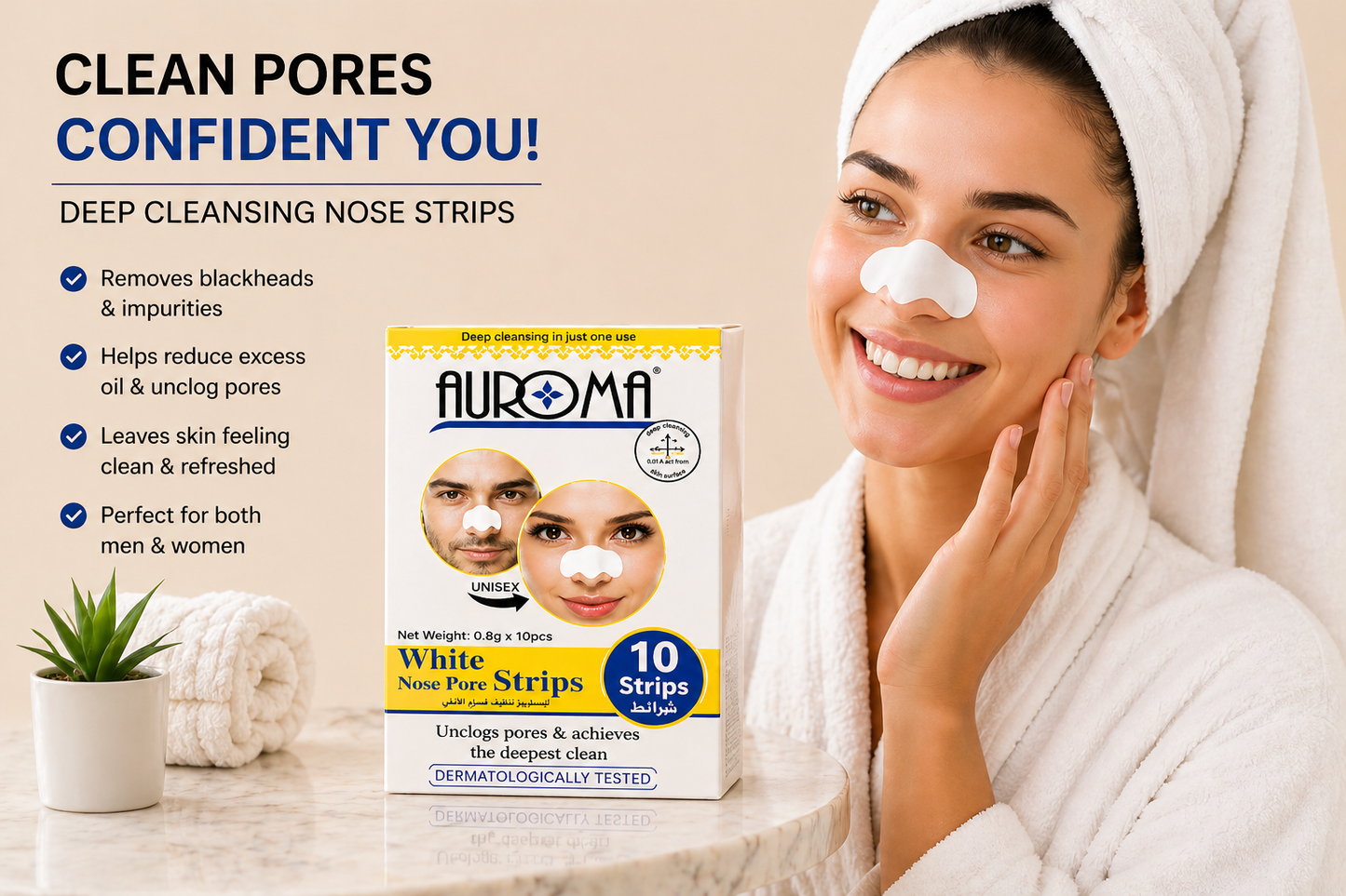 Deep Cleansing Nose Pore Strips for Clear, Smooth Skin