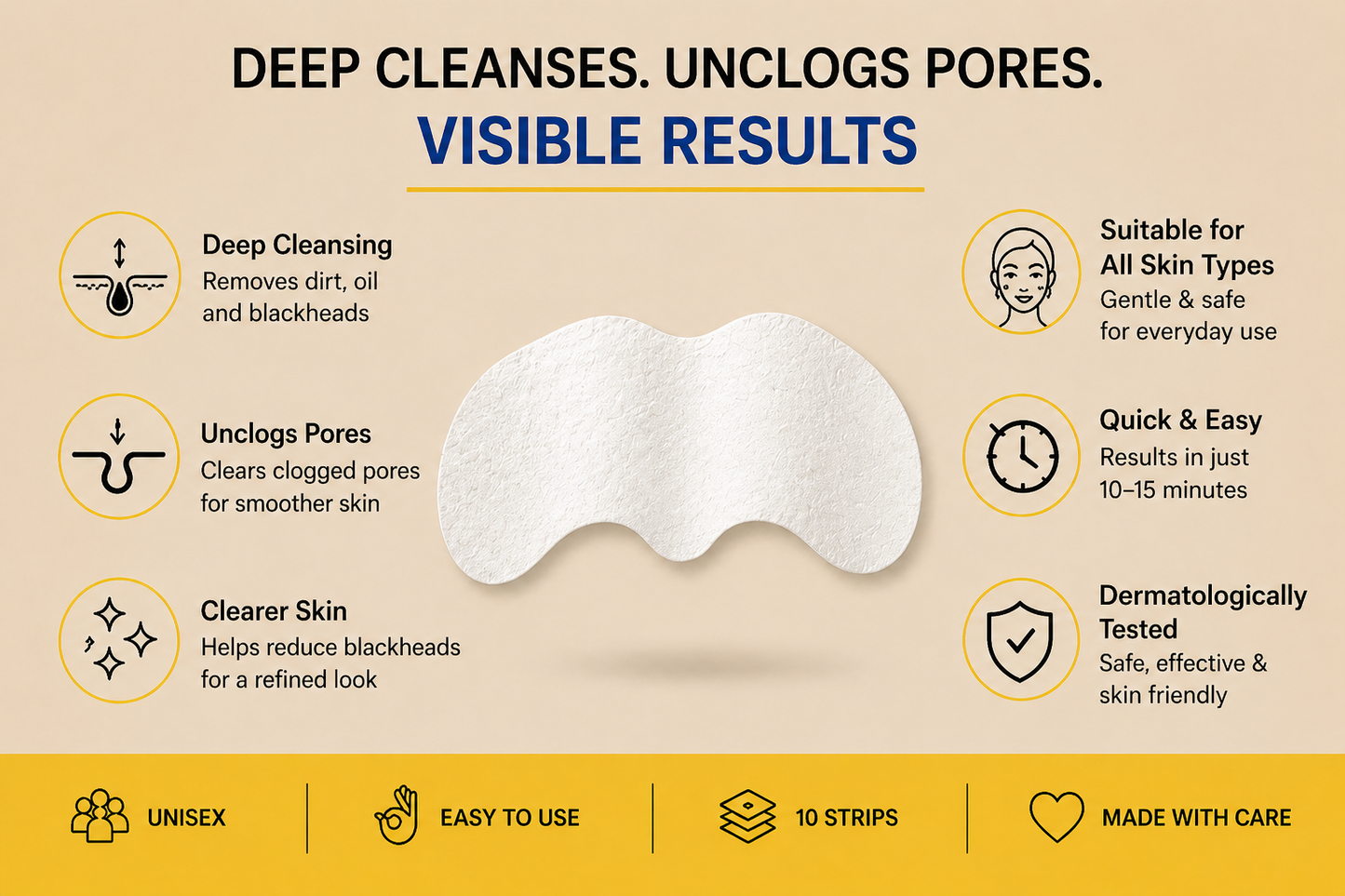Deep Cleansing Nose Pore Strips for Clear, Smooth Skin