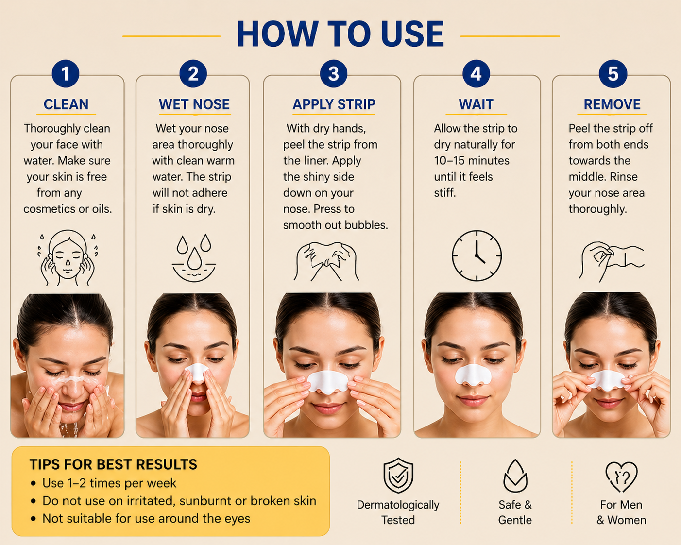 Deep Cleansing Nose Pore Strips for Clear, Smooth Skin