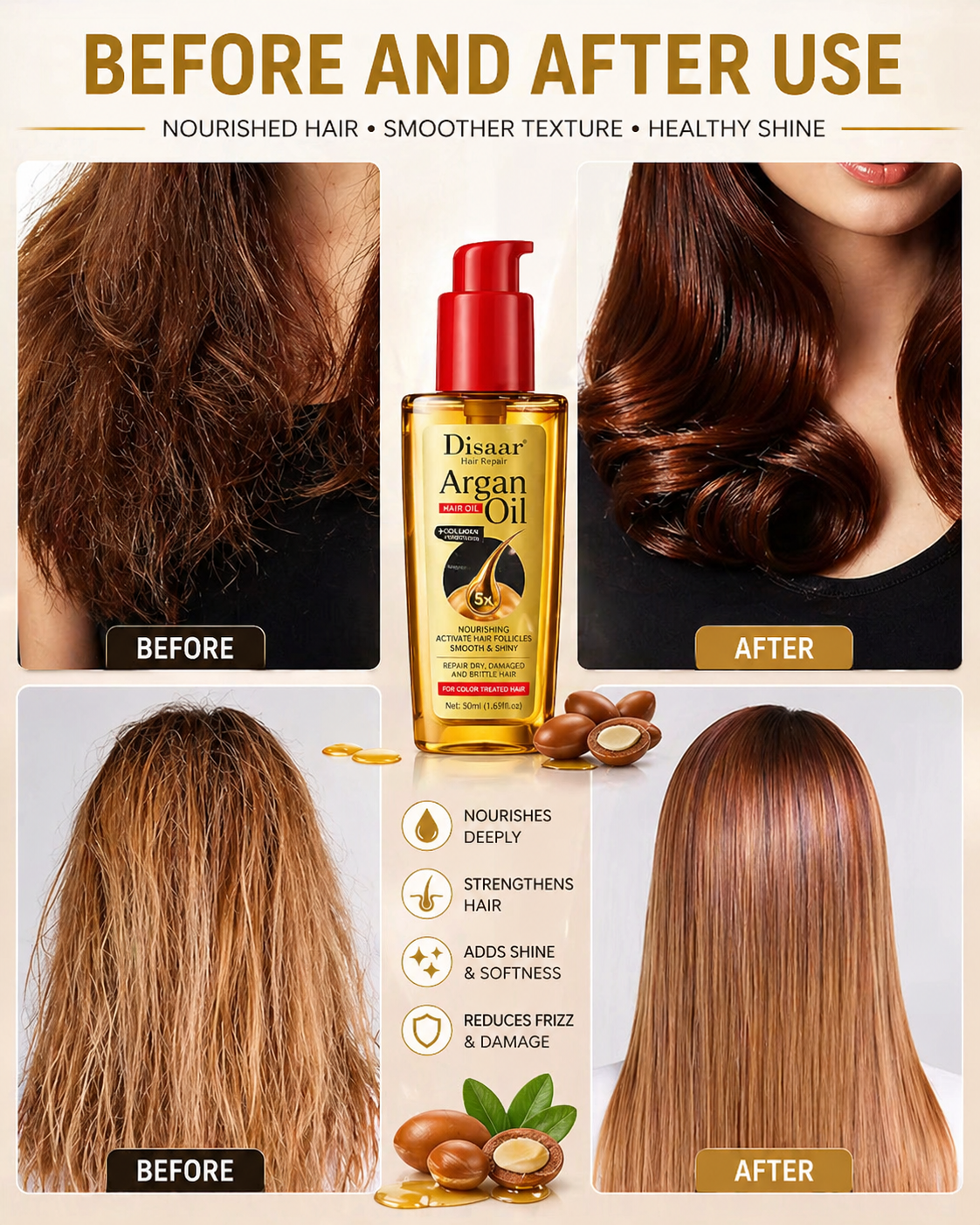 Disaar Argan Hair Oil – Deep Repair & Shine Care