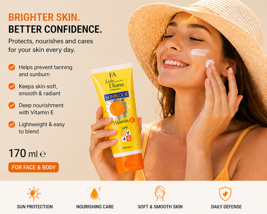 FA Lady Diana SPF 40 Sunblock Cream Vitamin E – UVA/UVB