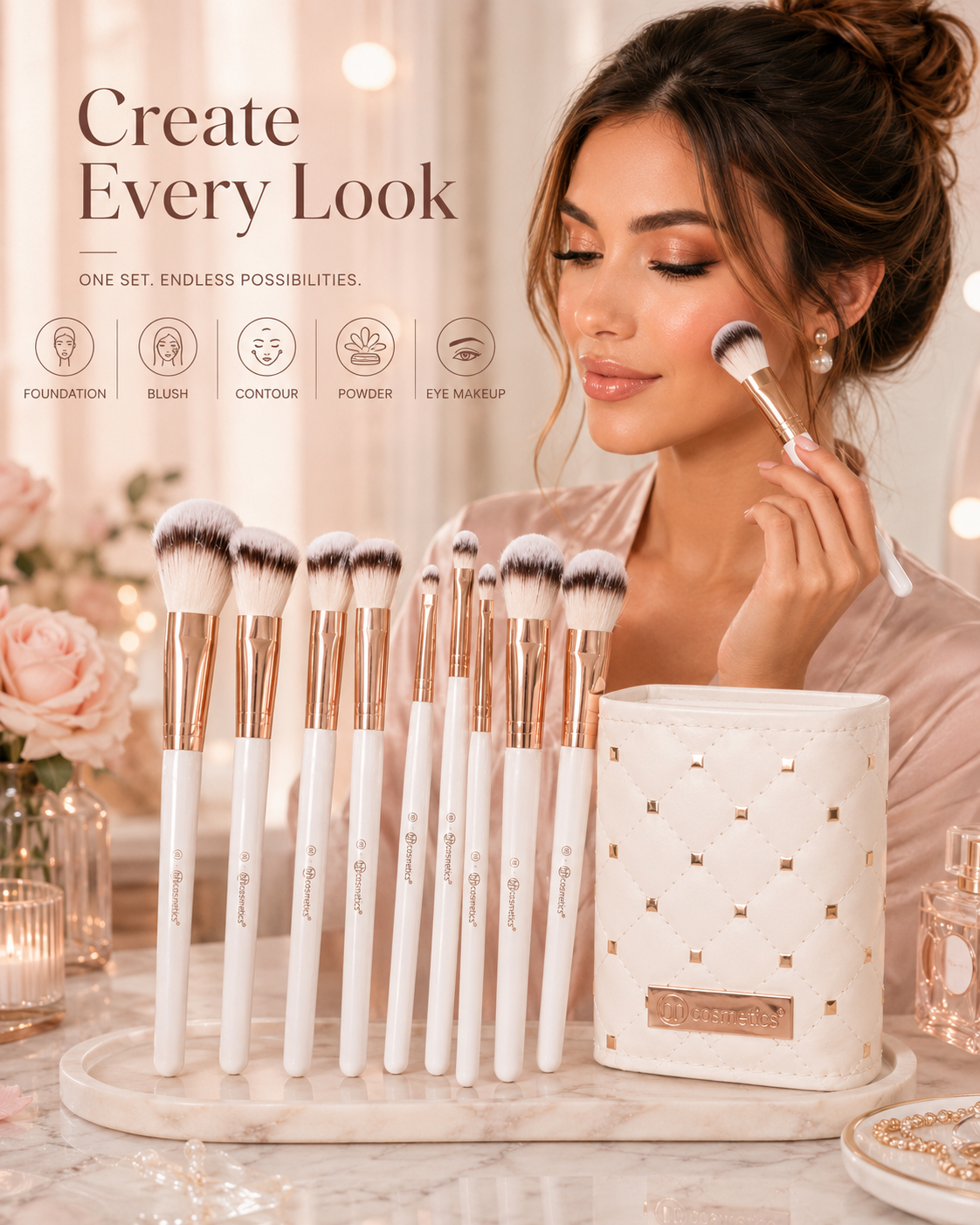 Luxury Makeup Brush Set with Holder – Soft Beauty Tools