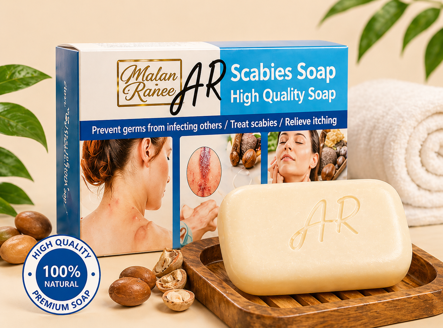 AR Scabies Soap Natural Anti-Itch & Skin Relief Bar