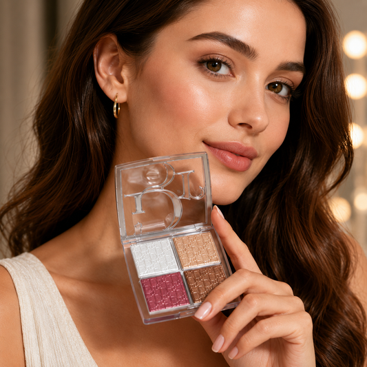 Dior Glow Face Palette – Luxury 4-Shade Highlighter & Blush