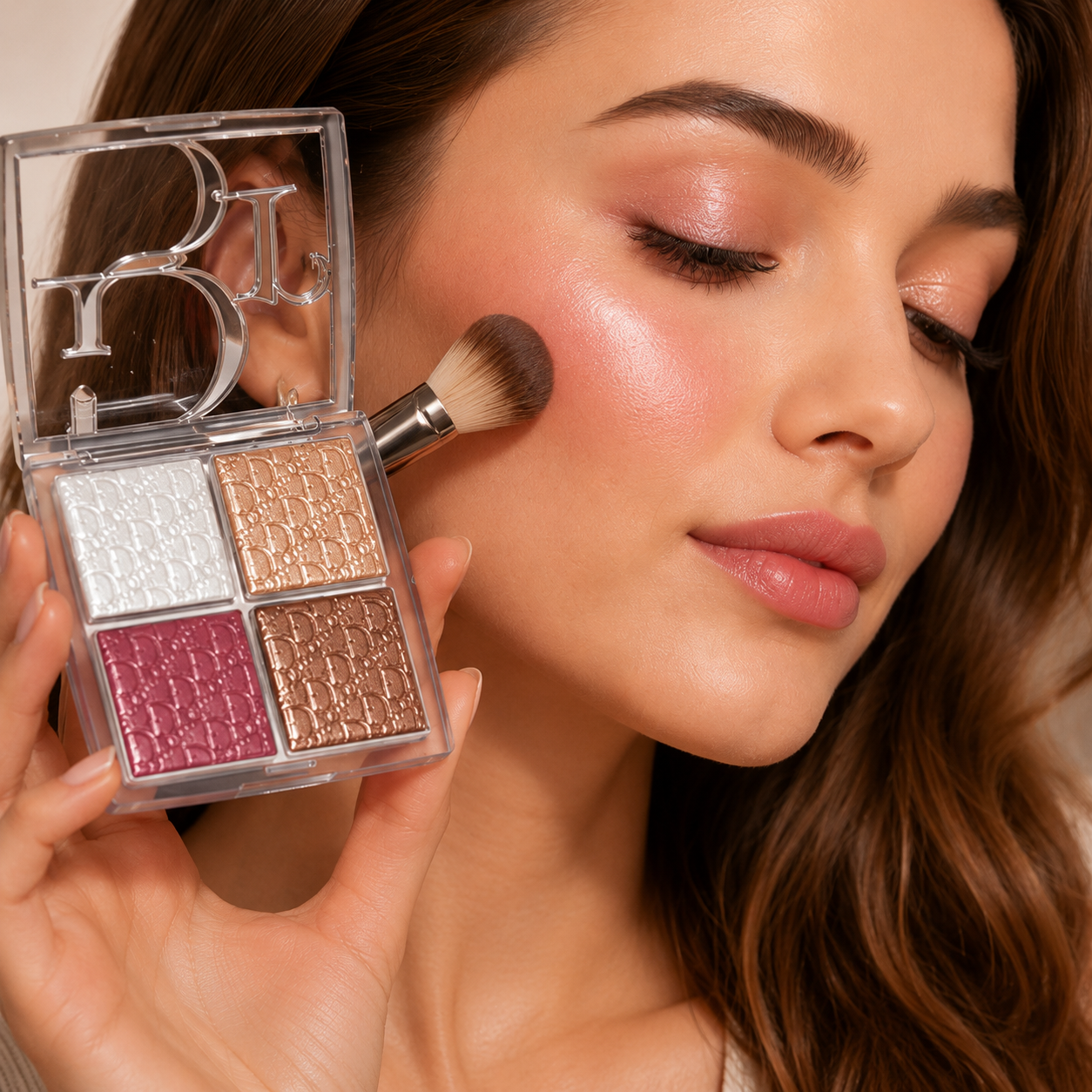 Dior Glow Face Palette – Luxury 4-Shade Highlighter & Blush