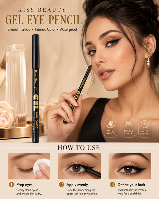 Kiss Beauty Waterproof Gel Eye Pencil – Long-Lasting Eyeliner