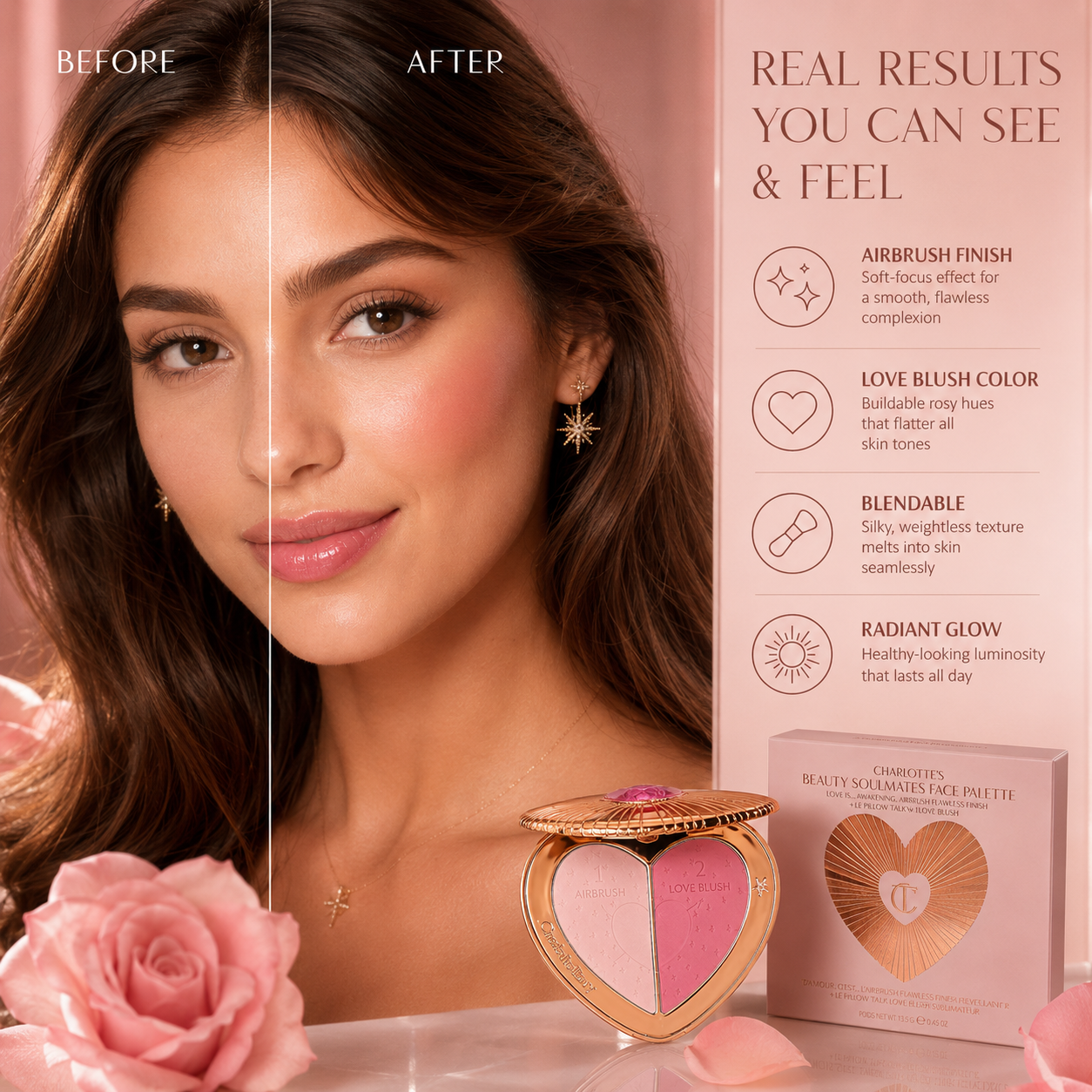 Beauty Soulmates Face Palette – Airbrush Powder & Love Blush