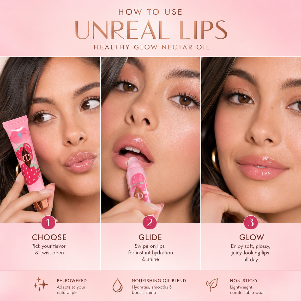 Unreal Lips Healthy Glow Nectar Oil – Juicy Hydrating Lip Gloss