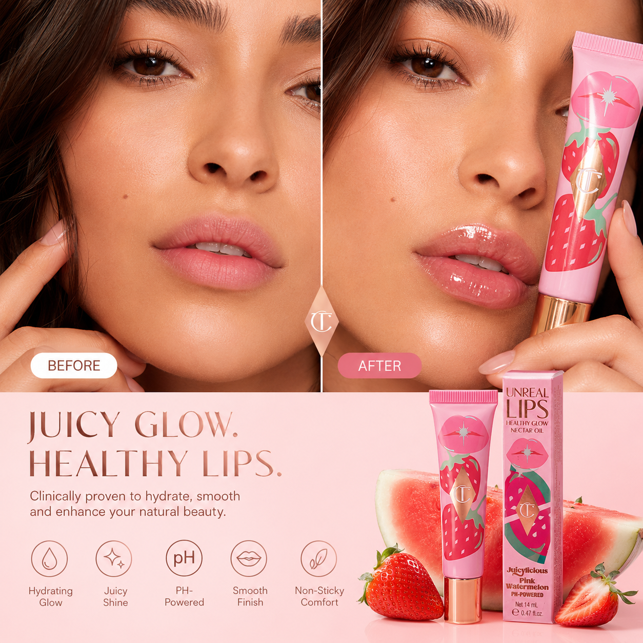 Unreal Lips Healthy Glow Nectar Oil – Juicy Hydrating Lip Gloss