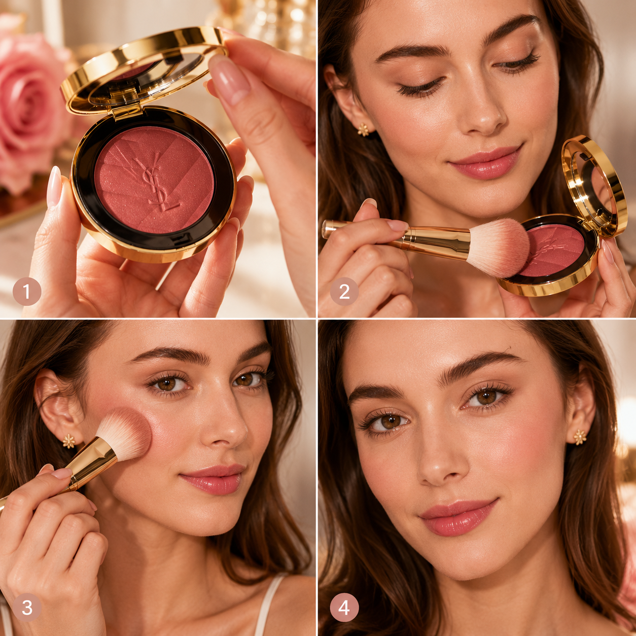 YSL Luxury Blush Compact – Rosy Glow Cheek Powder